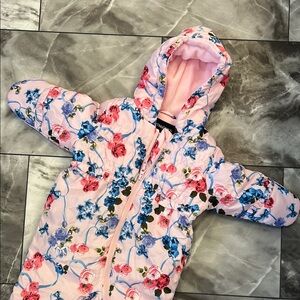 Floral Baby Snowsuit with Hood